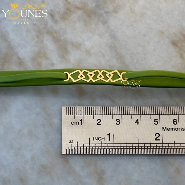 دستبند طلا زنانه چرم مربعی